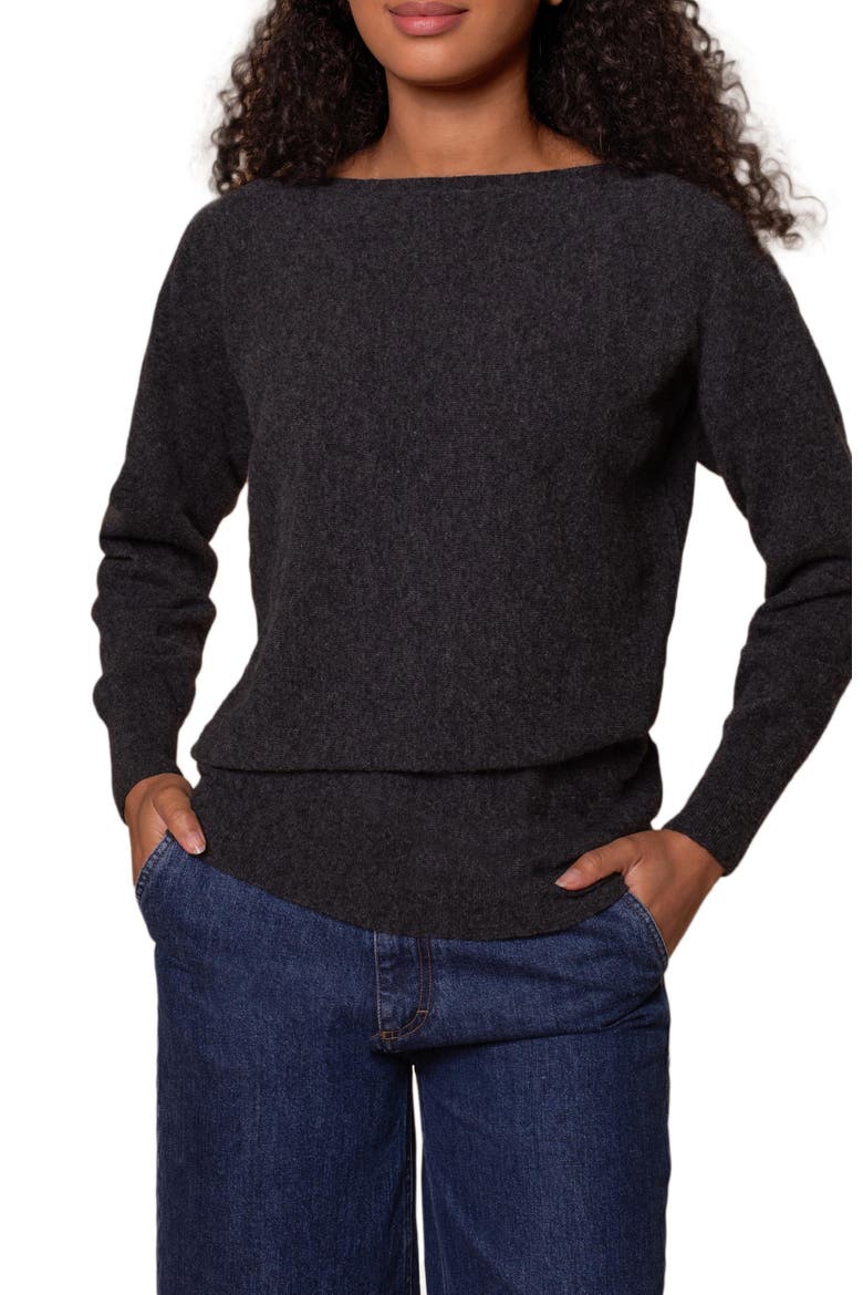 Geelong Slash Neck Sweater, Alternate, color, CHARCOAL