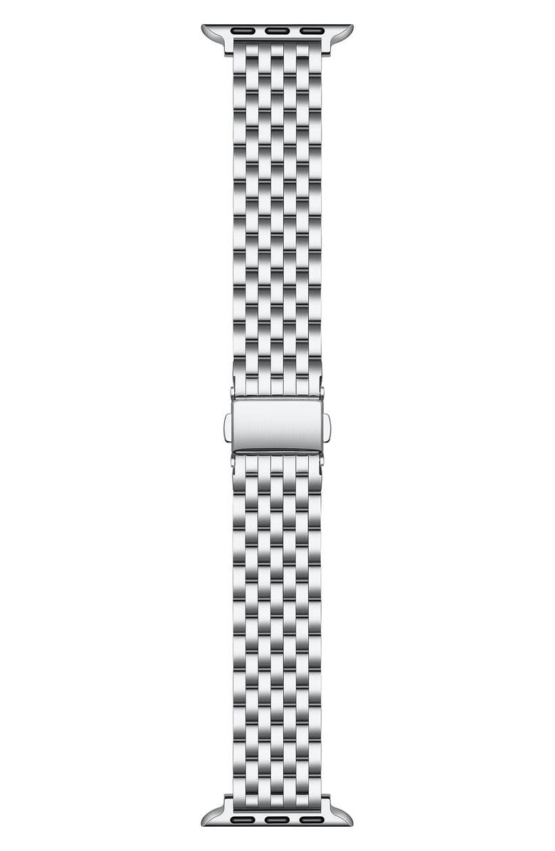 The Posh Tech Remy Stainless Steel Apple Watch<sup>®</sup> Watchband, Main, color, Silver