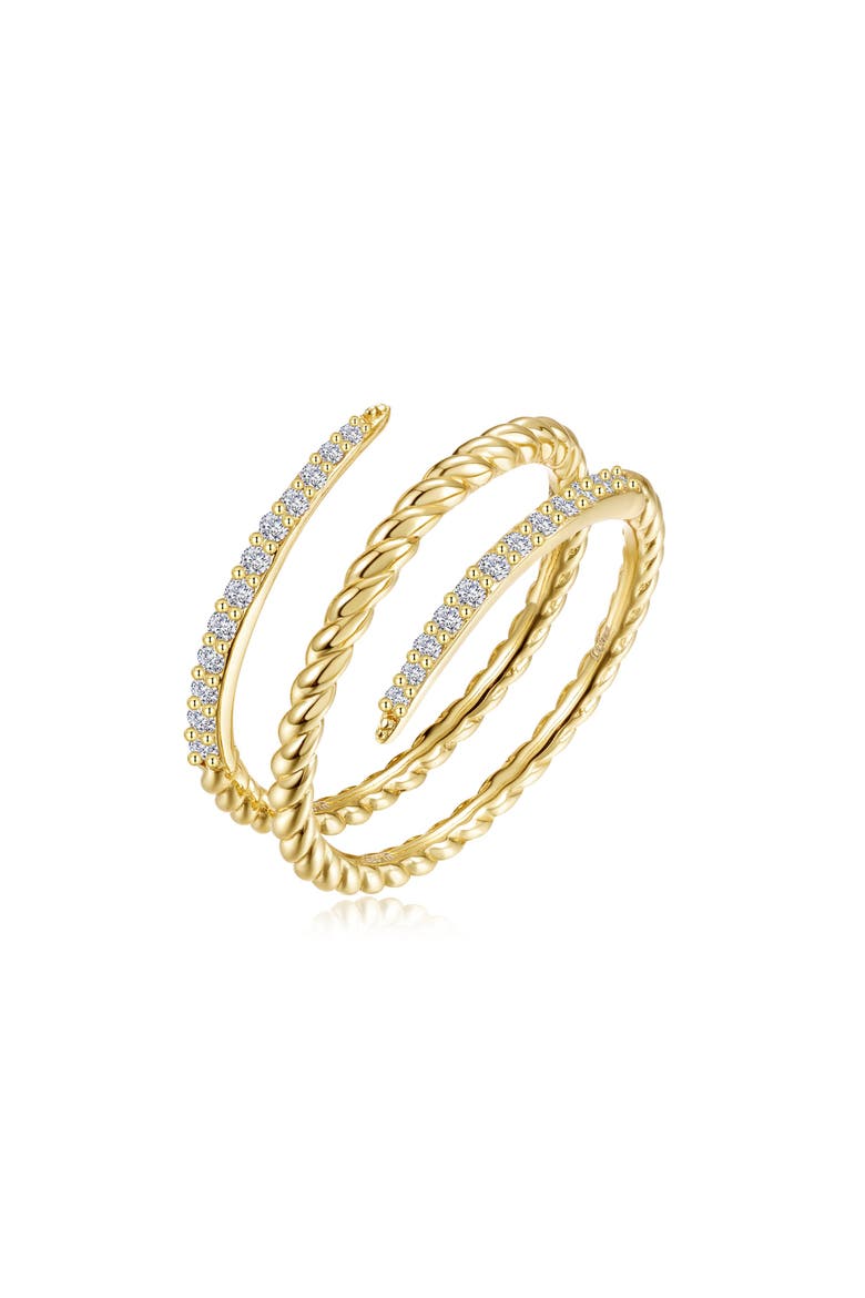 Serpentine Pavé Simulated Diamond Wrap Ring, Main, color, GOLD