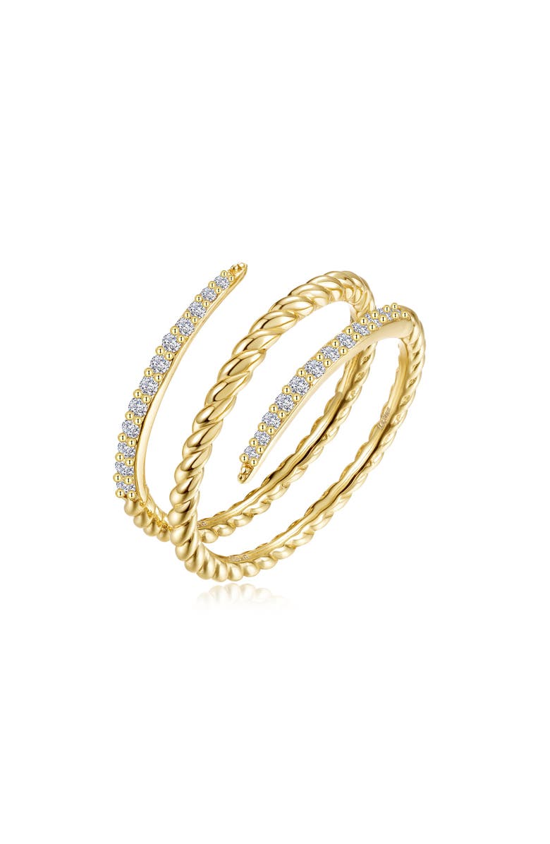 Lafonn Serpentine Pavé Simulated Diamond Wrap Ring, Main, color, Gold