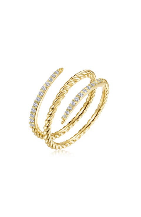 Serpentine Pavé Simulated Diamond Wrap Ring