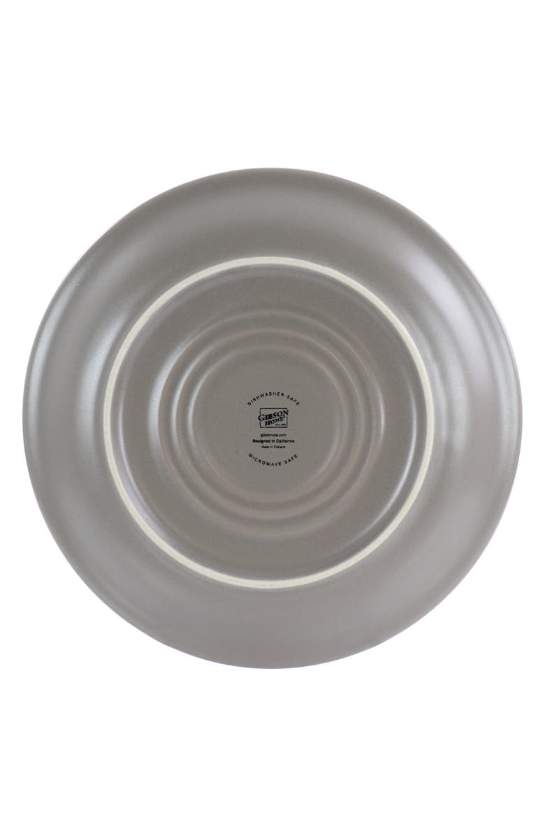 Gibson Home Siam 12 Piece Round Stoneware Dinnerware Set, Alternate, color, Grey
