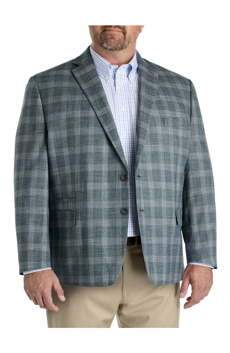 Michael Kors Big & Tall Plaid Sport Coat, Main, color, Green
