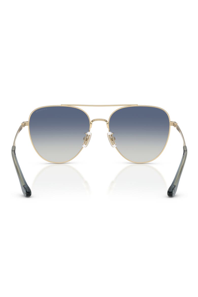 56mm Gradient Pilot Sunglasses, Alternate, color, LIGHT GOLD / BLUE GRADIENT