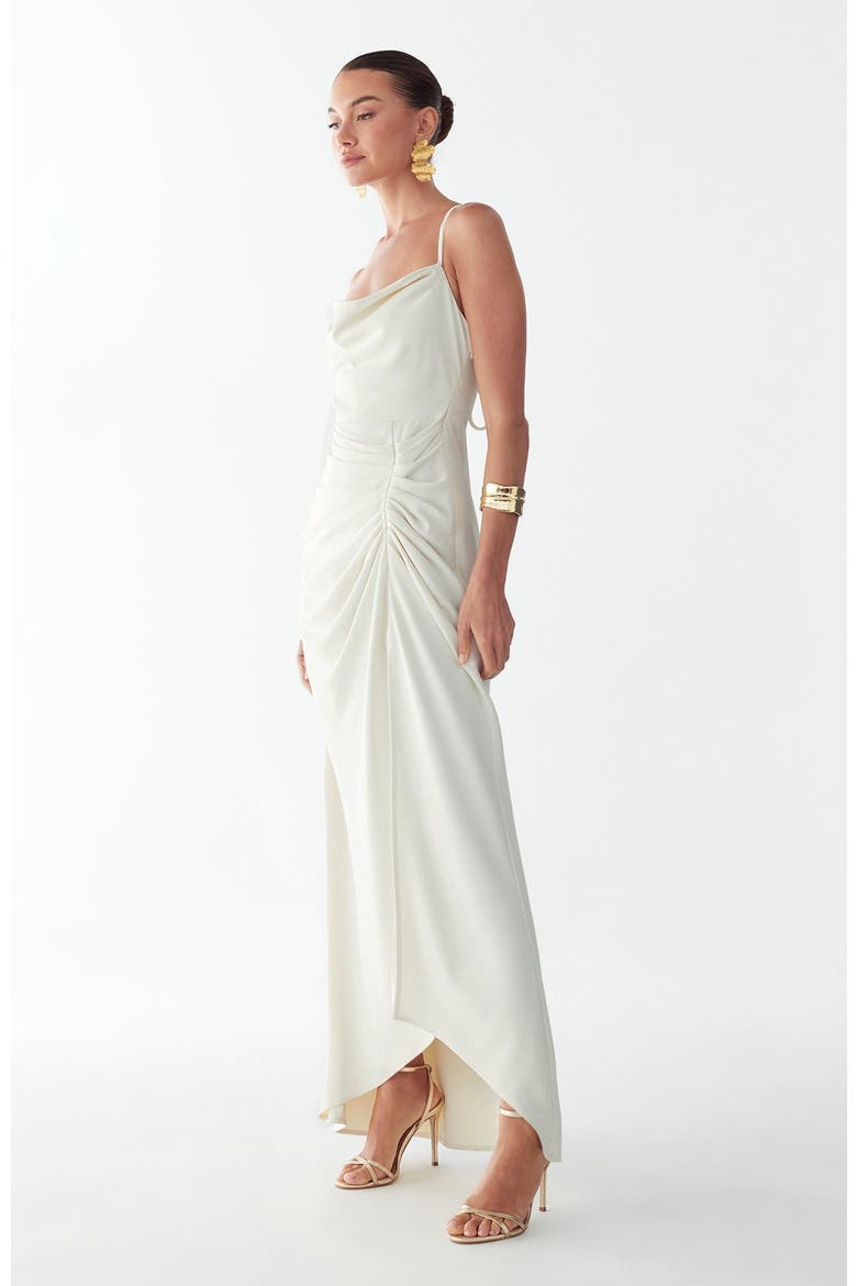 Eliza Draped Maxi Dress, Alternate, color, Off White