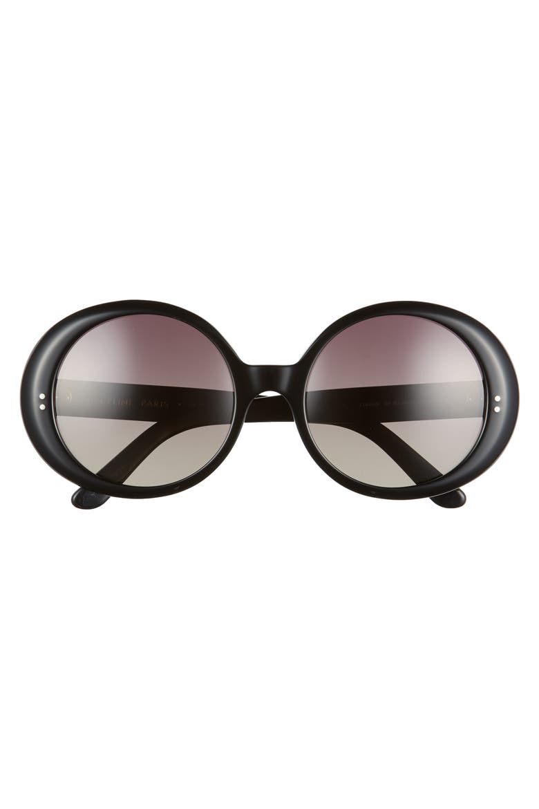 57mm Gradient Round Sunglasses, Alternate, color, BLACK/ GRADIENT BROWN