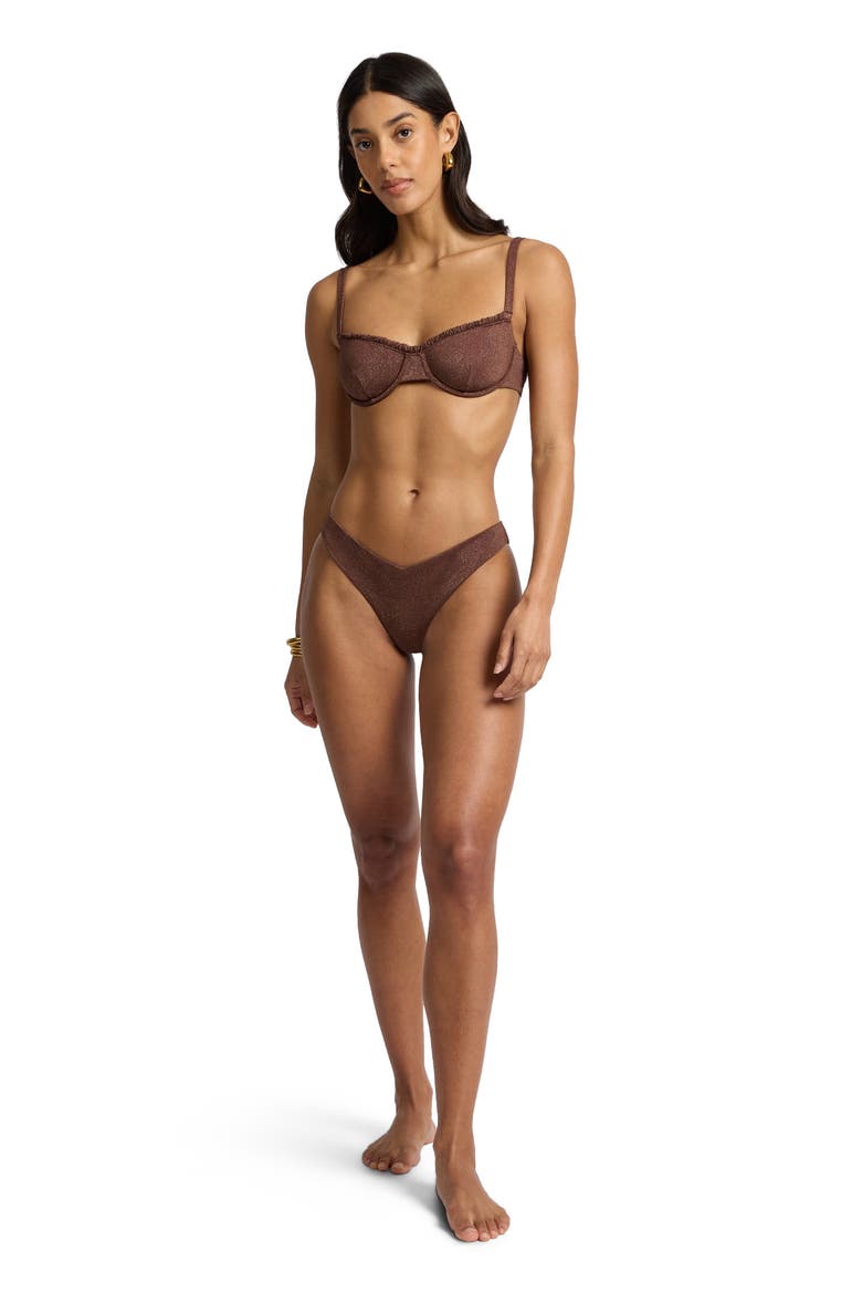 Chiara Mid-Rise Bikini Bottom, Main, color, Hickory