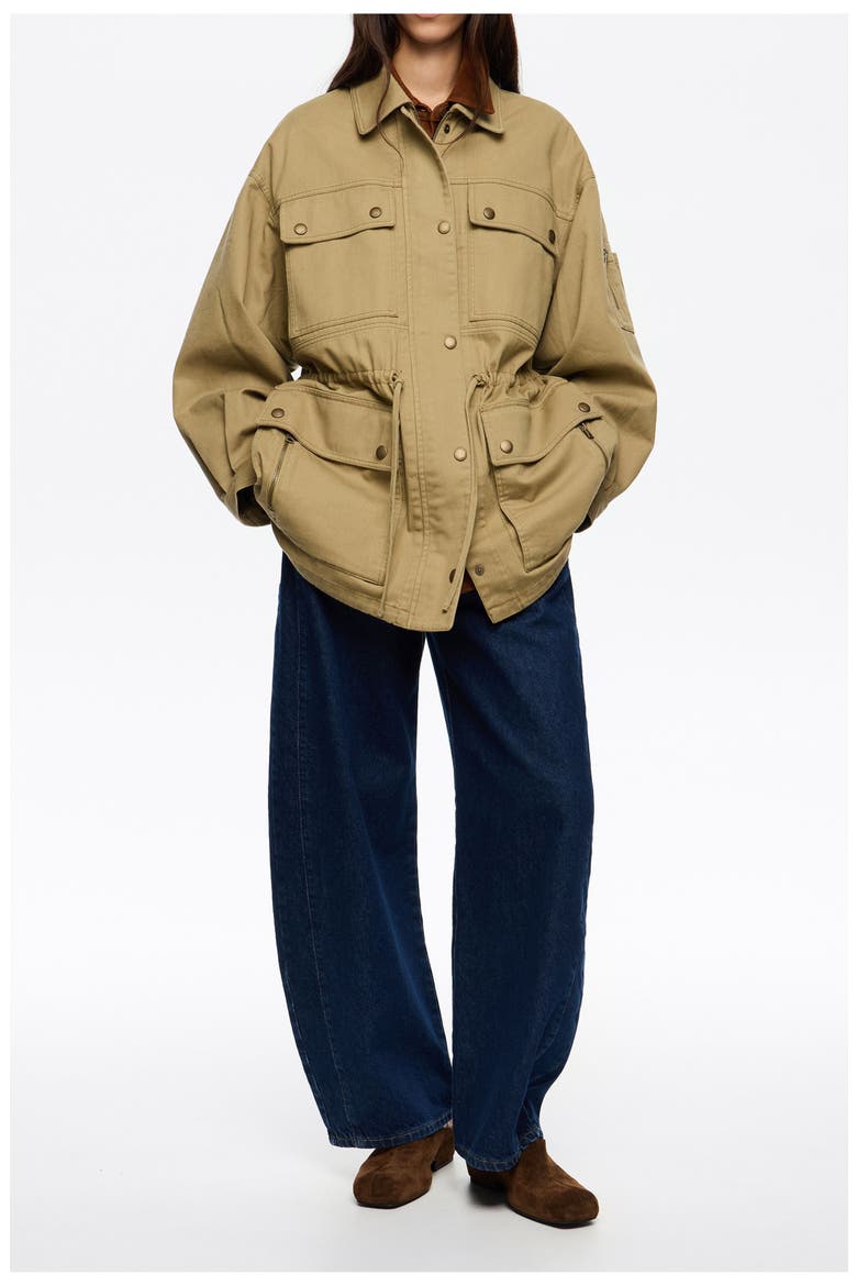 Cotton Drawstring Waist Jacket, Main, color, KHAKI