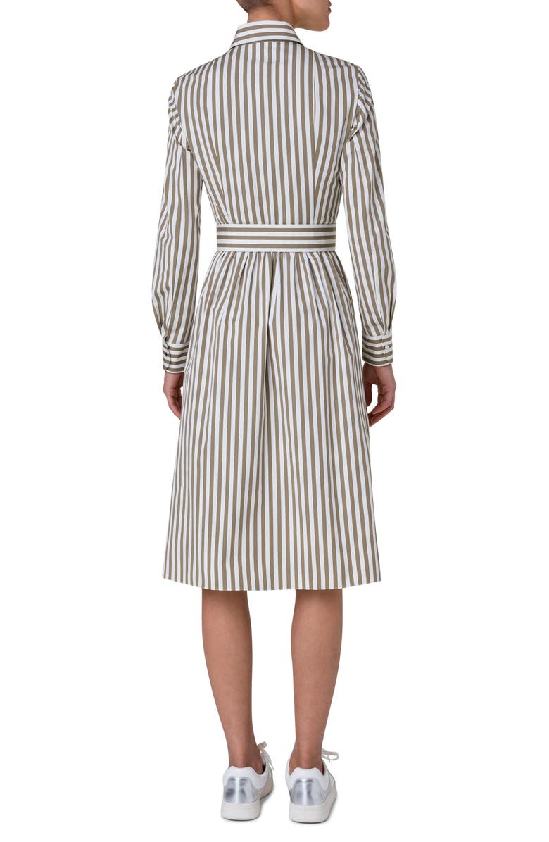 Akris punto Stripe Long Sleeve Cotton Poplin Shirtdress, Alternate, color, 