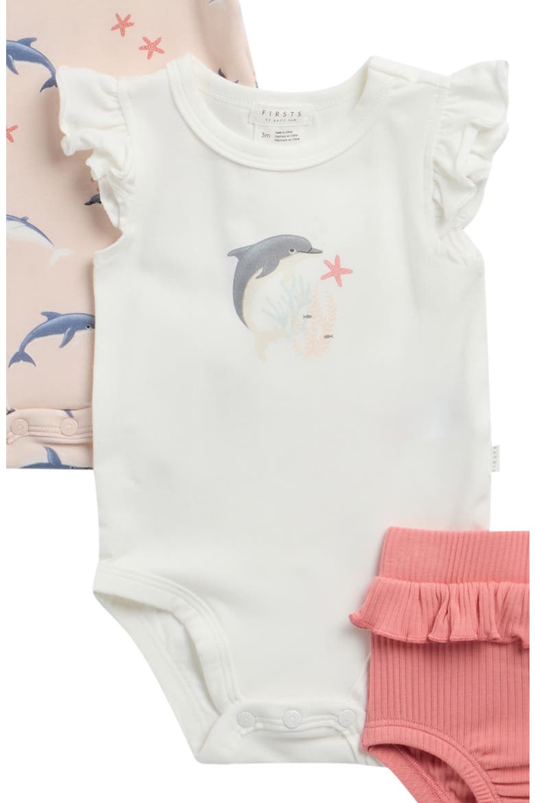 Dolphins Bodysuit & Bloomers Set, Alternate, color, OFF WHITE