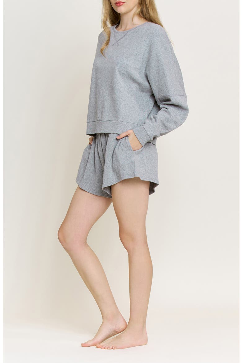 Weekend Club Short Pajamas, Alternate, color, HEATHER GREY