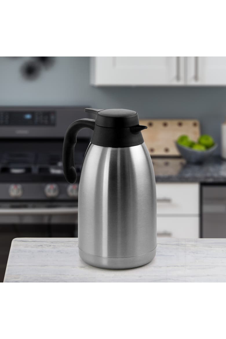 2L Stainless Steel Thermal Beverage Carafe for Coffee and Tea, Alternate, color, Silver