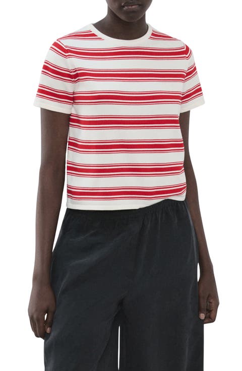 Stripe Short Sleeve Sweater