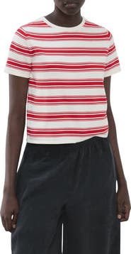MANGO Stripe Short Sleeve Sweater