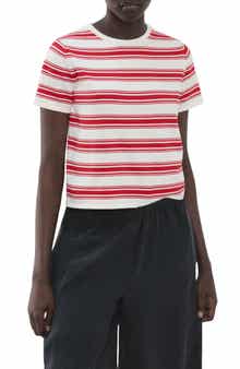 Stripe Short Sleeve Sweater