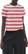 MANGO Stripe Short Sleeve Sweater