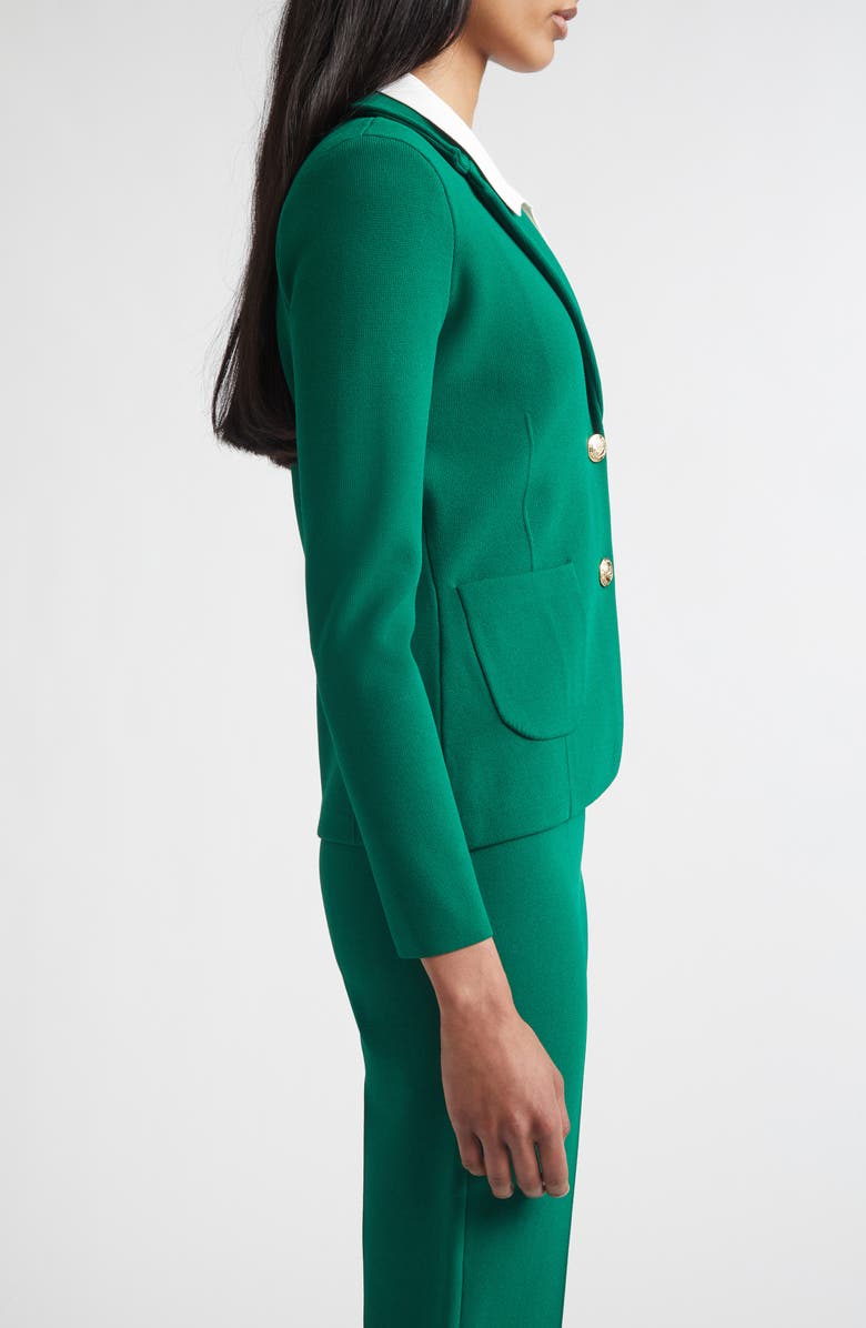 ST. JOHN Erin Santa Roma Milano Stitch Sport Jacket, Alternate, color, Cypress