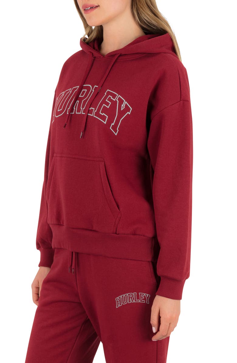 Hurley Varsity Logo Hoodie, Alternate, color, Sun-Dried Tomato