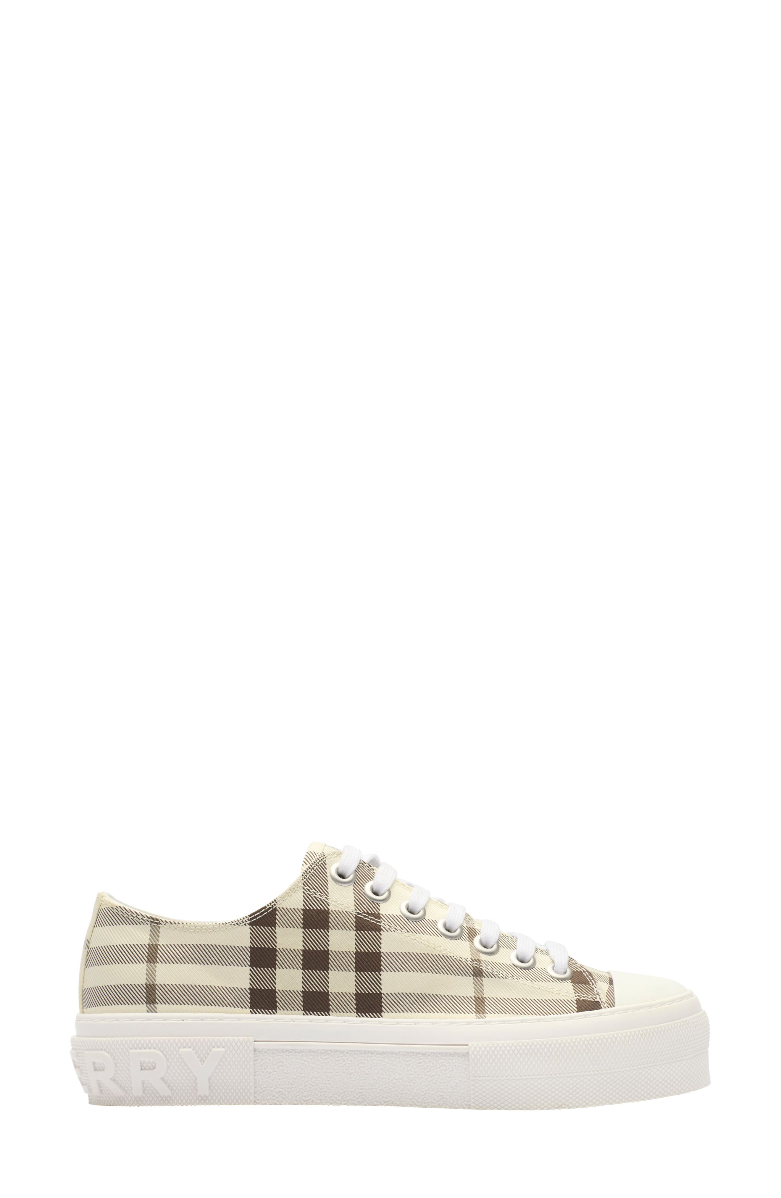 Burberry Jack Check Low Top Sneaker, Main, color, Light Beige