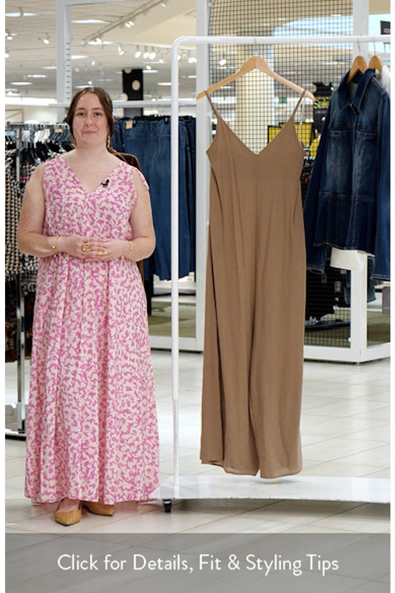 Wide Leg Cotton & Linen Blend Cover-Up Jumpsuit video