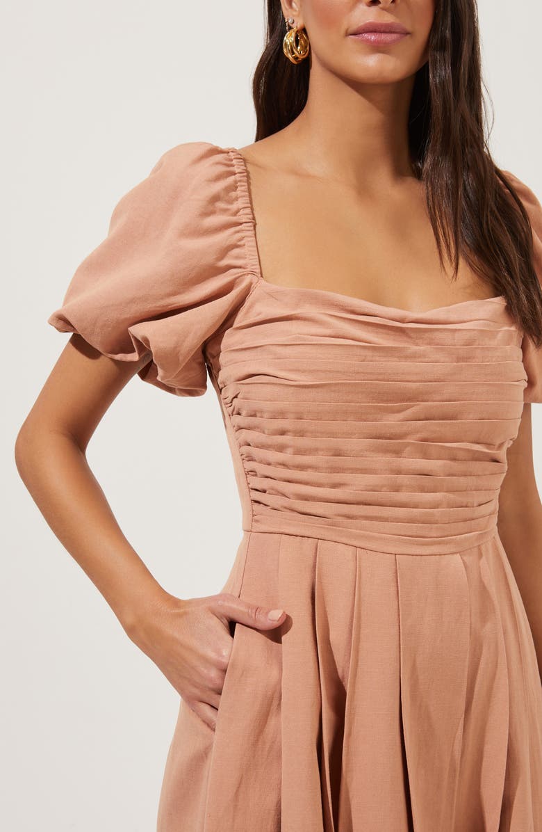 ASTR the Label Pleated Bodice Bubble Sleeve Dress, Alternate, color,