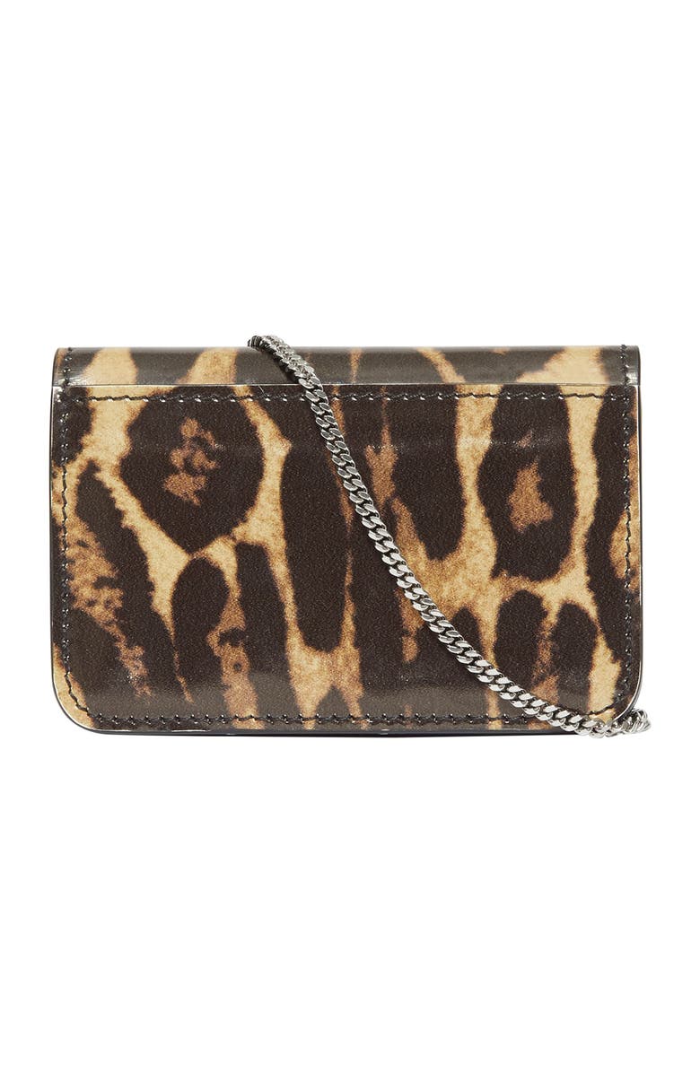 Burberry Jody Leopard Print Leather Card Case, Alternate, color, 