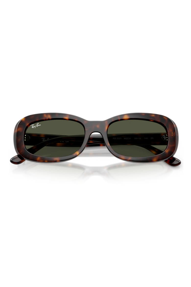 56mm Oval Sunglasses, Alternate, color, HAVANA