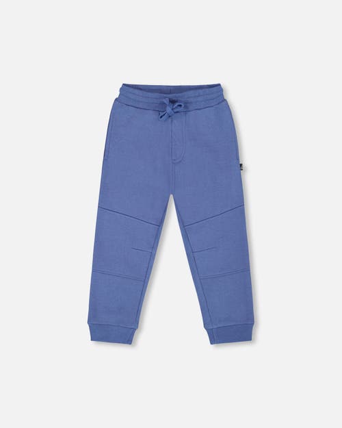 Deux Par Deux Fleece Sweatpants With Articulated Knees In Blue