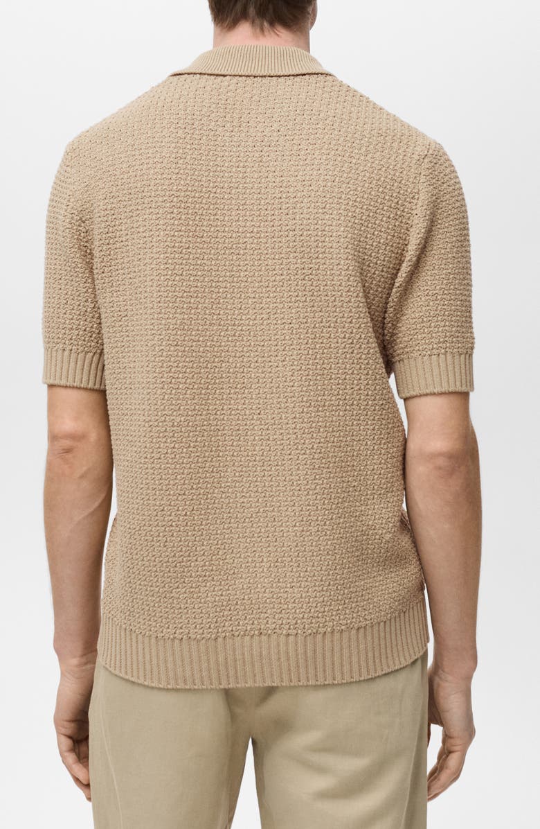 MANGO Textured Cotton Blend Button-Up Shirt, Alternate, color, 