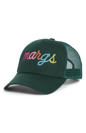 Worn/west Margs Embroidered Rope Trucker Hat In Green