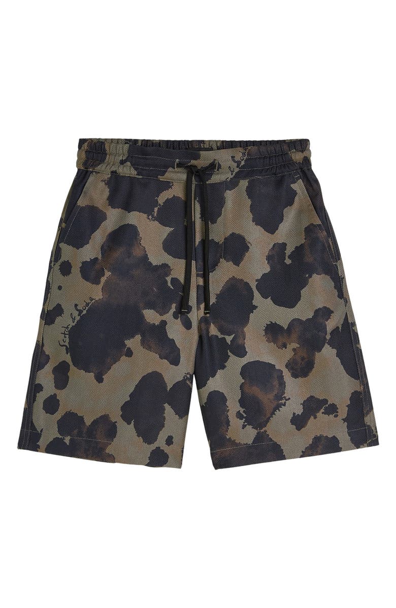 Scotch & Soda Kids' Regular Fit Shorts, Main, color, Painterly Animal Olive Night