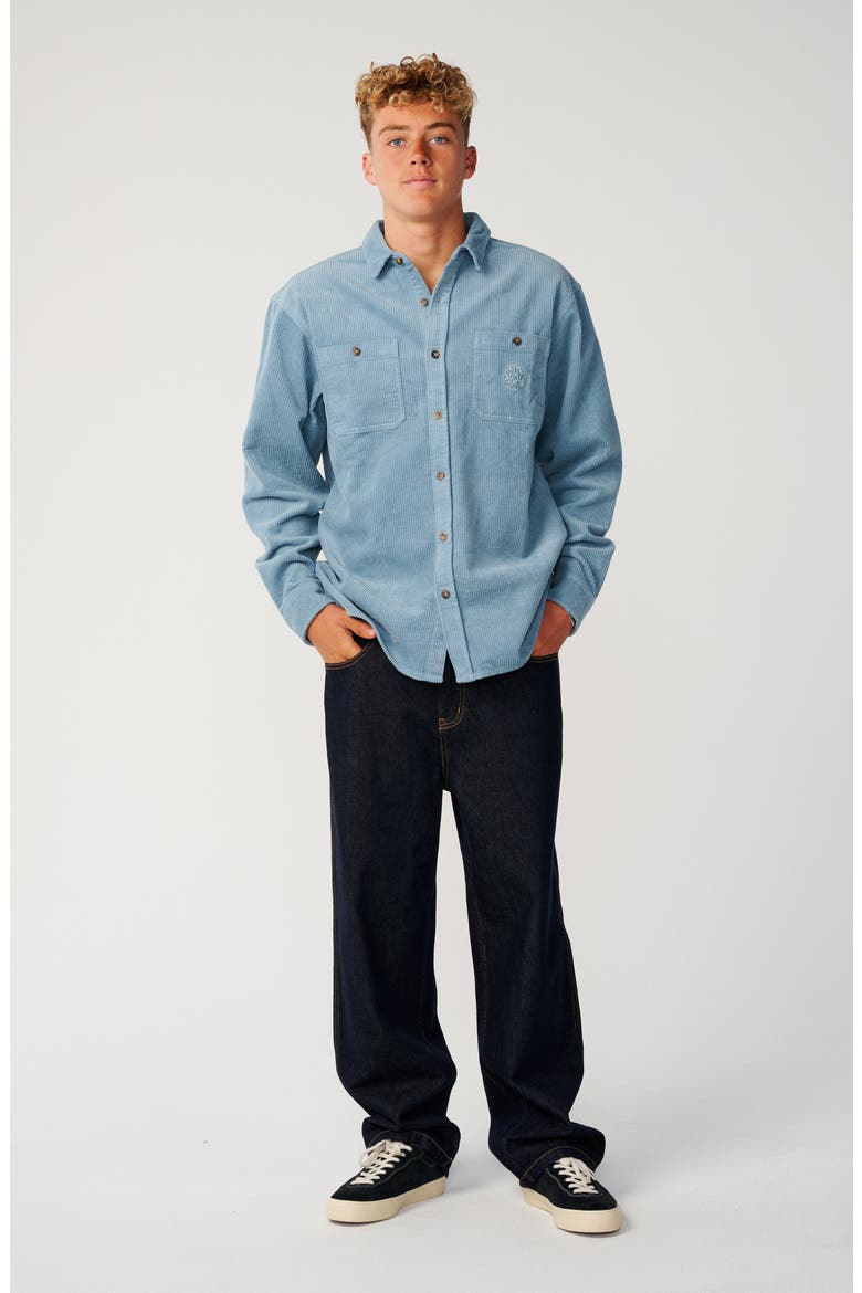 Premium Surf Cotton Corduroy Button-Up Overshirt, Alternate, color, CITADEL BLUE