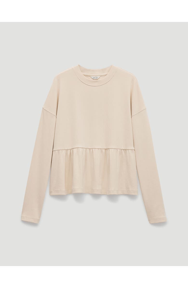 Hush Sana Peplum Jersey Top, Alternate, color, Almond