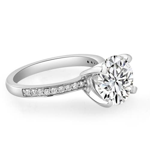 Bliss Diamond Certified 3 1/4ct Lab Grown Diamond Engagement Ring In 10k White Gold