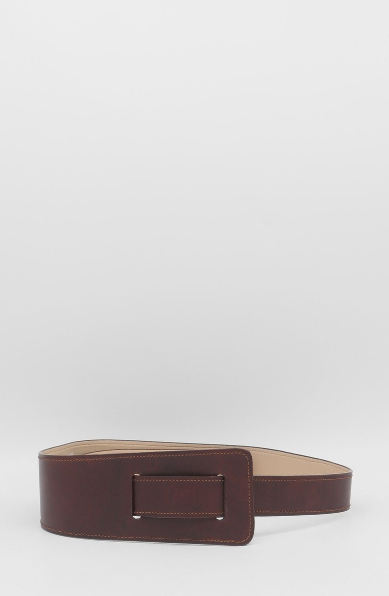 STIVALI NEW YORK Sonia Knot Tie Leather Belt, Main, color, Mahogany