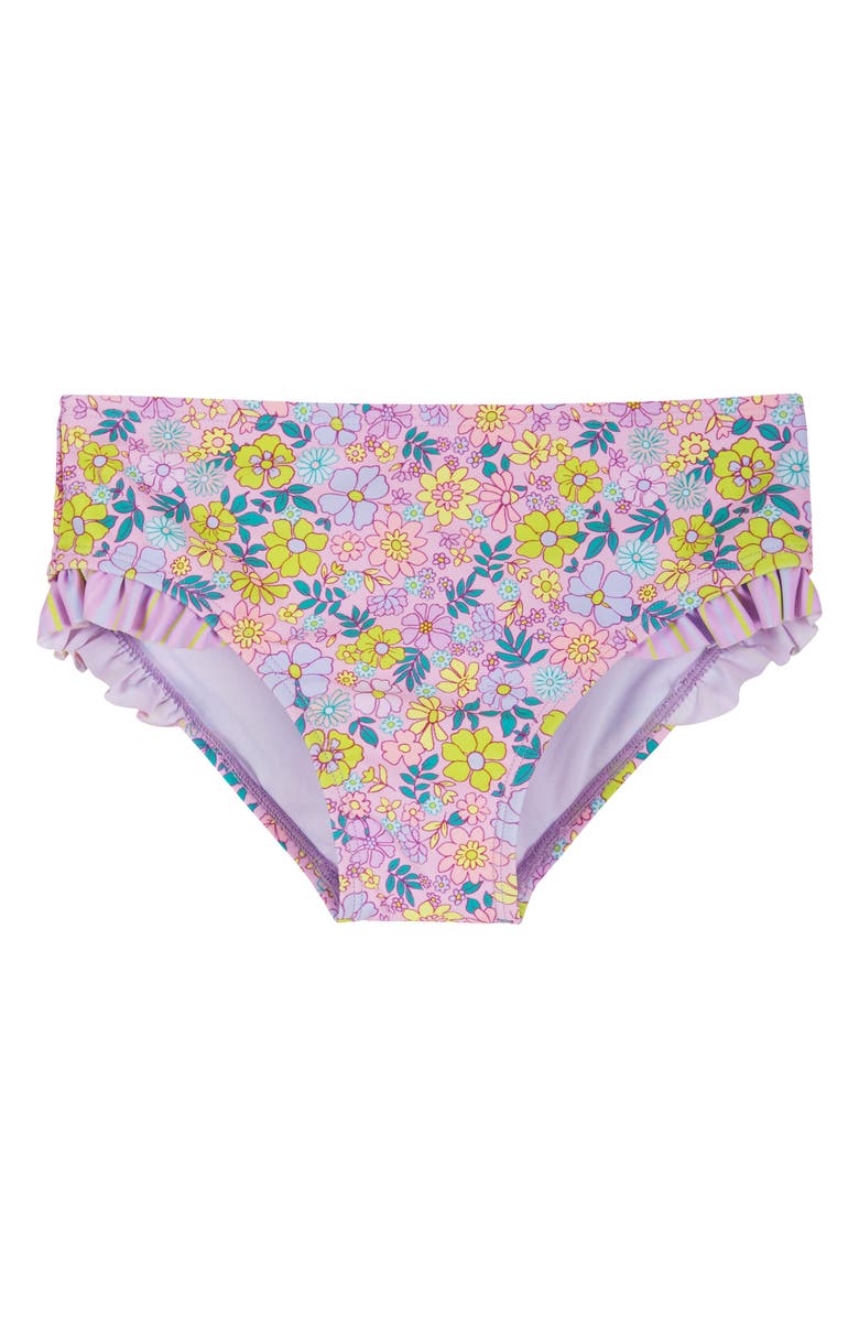 Andy & Evan Kids' Floral Ruffle Two-Piece Swimsuit & Headband Set, Alternate, color, Purple Floral