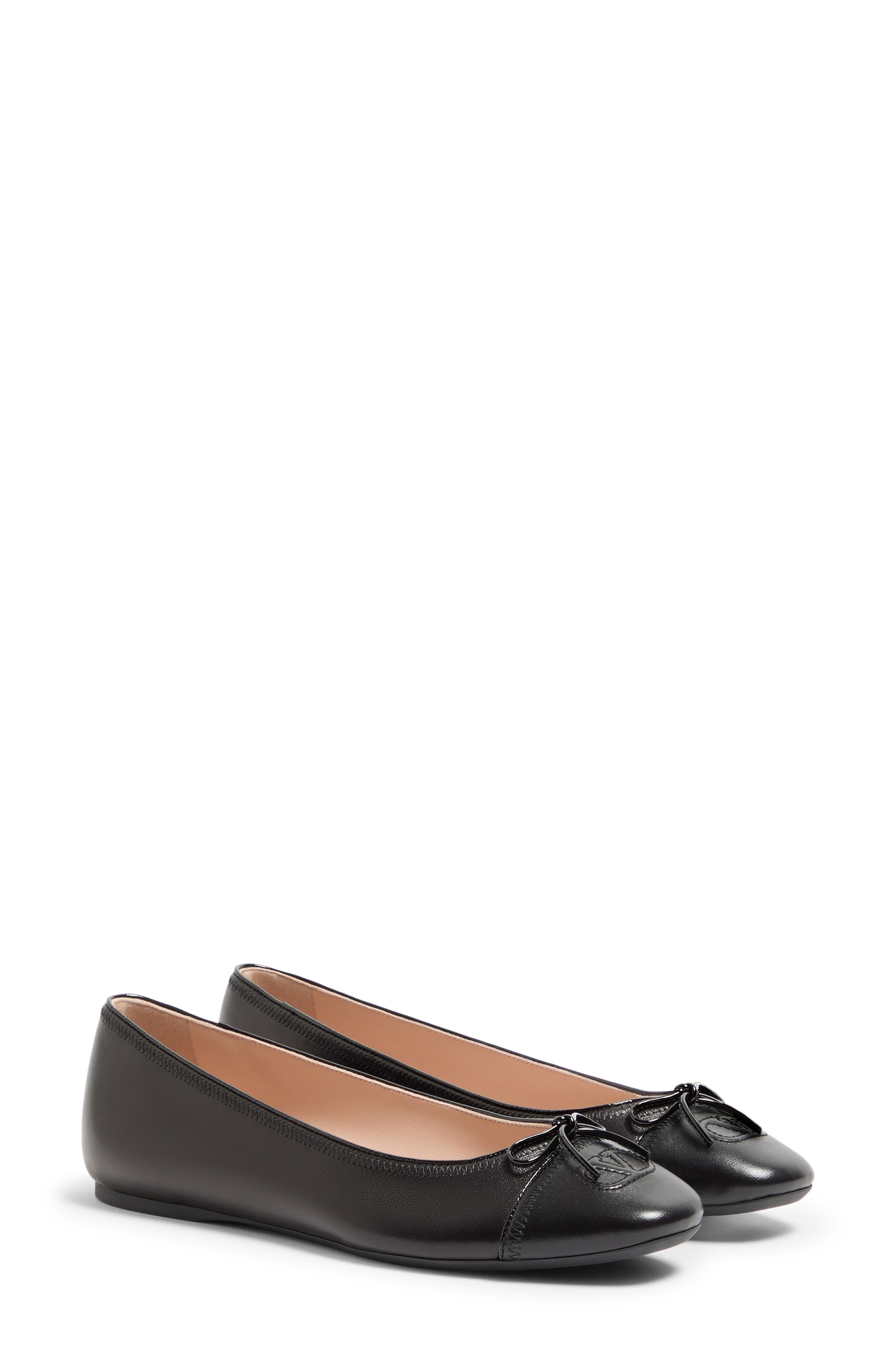 Valentino VLOGO Signature Ballerina Flat, Main, color, Black