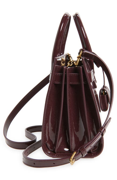 Saint Laurent Nano Sac De Jour Leather Tote In Burgundy