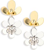 NATASHA Two-Tone Flower Drop Earrings