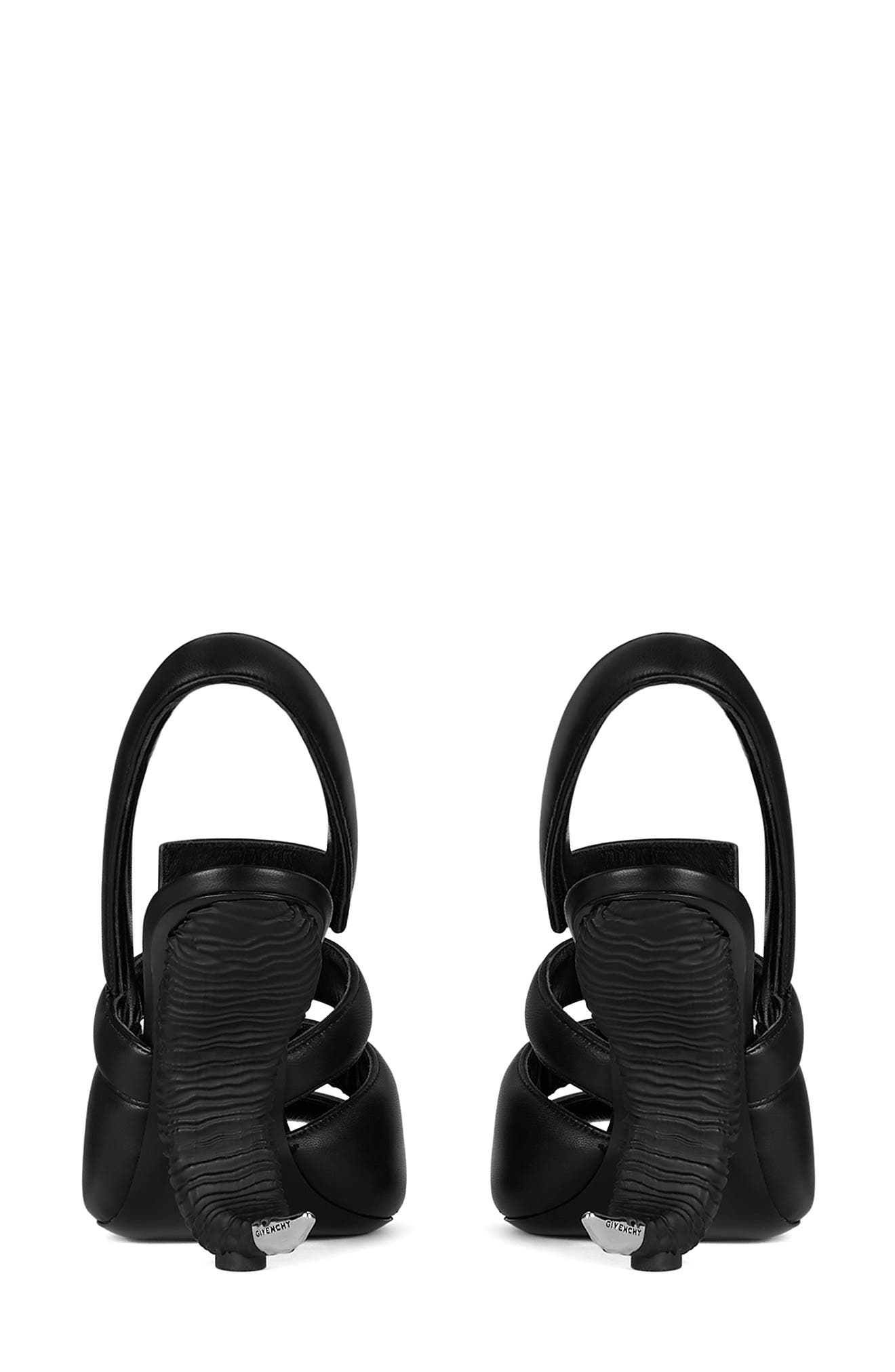 4G Logo Horn Slingback Sandal, Alternate, color, BLACK