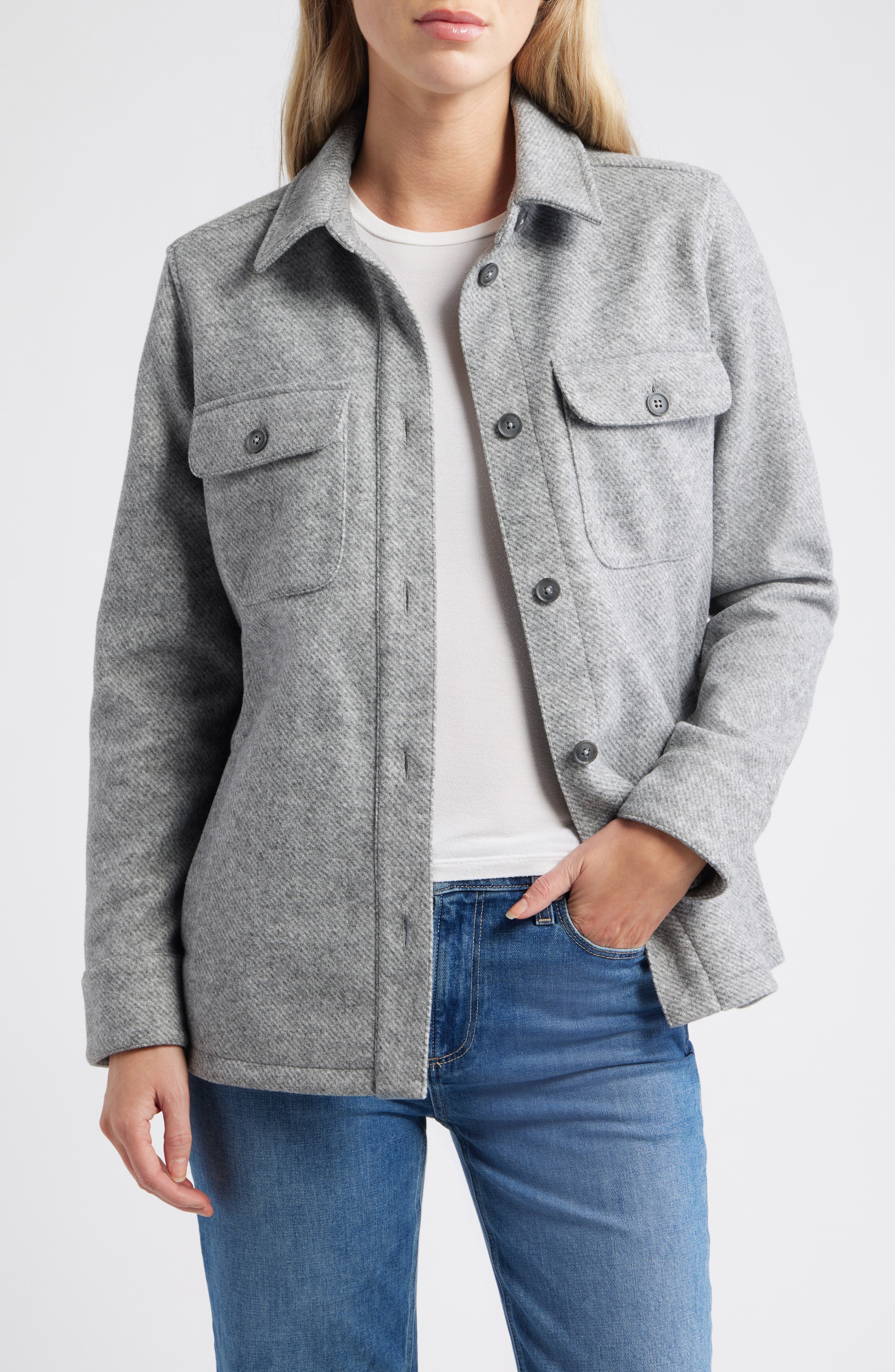 Caslon® Twill Belted Utility Jacket