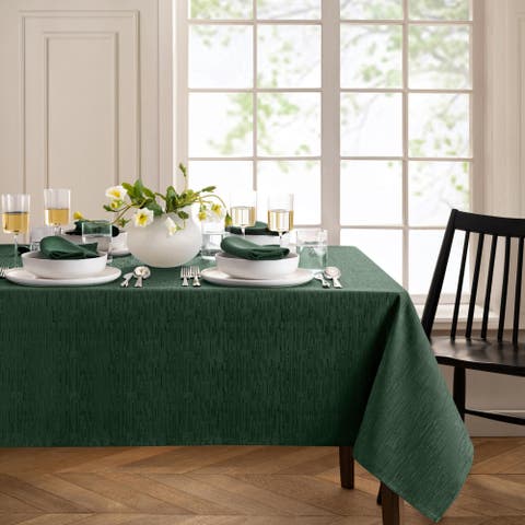 Continental Solid Texture Water Resistant Tablecloth