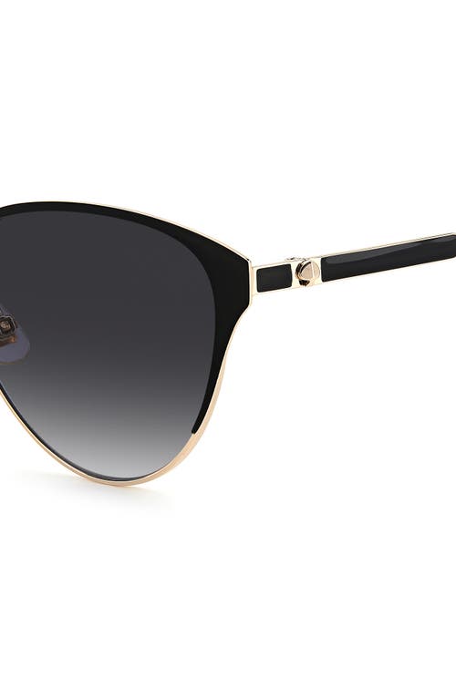 Kate Spade New York Ianna 56mm Gradient Cat Eye Sunglasses In Gold Black