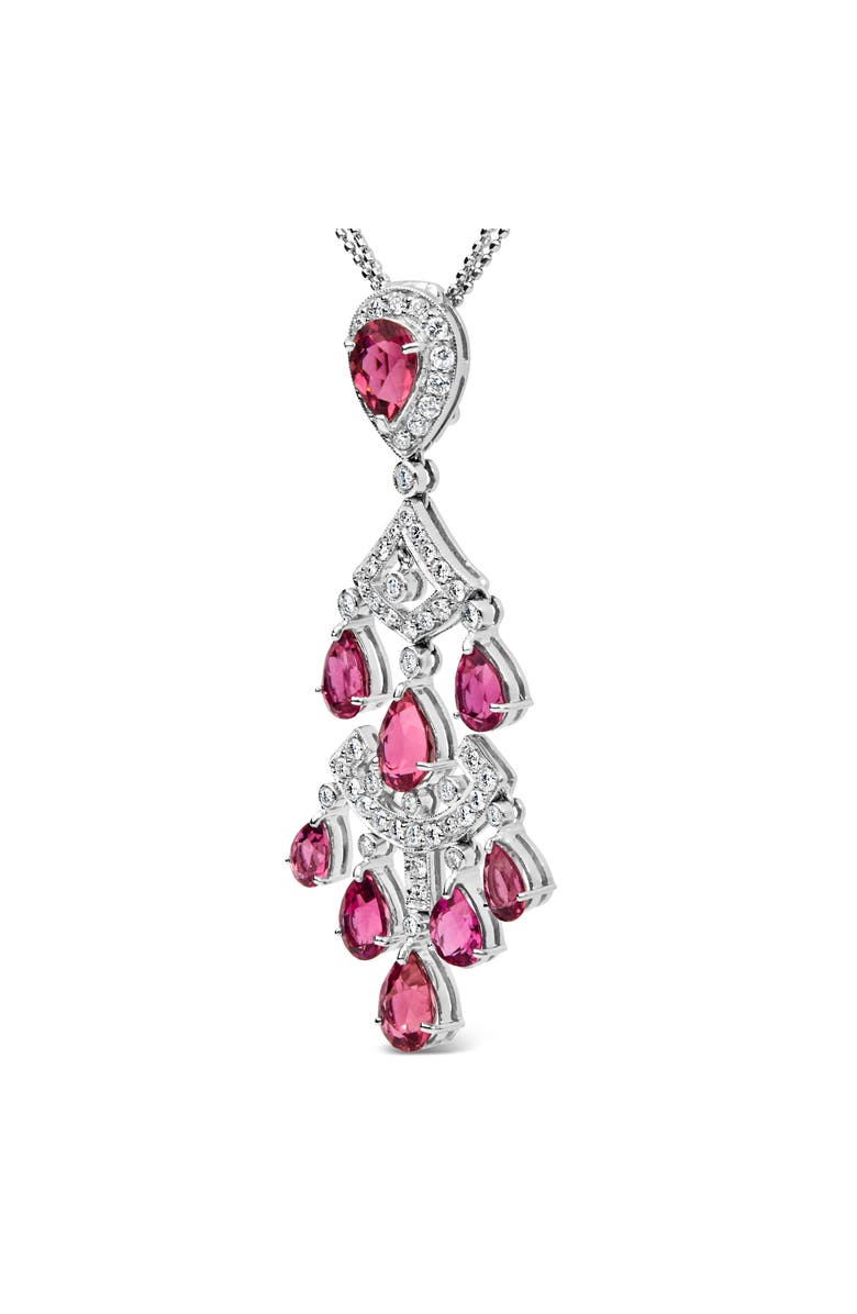 Haus of Brilliance 18K Gold 1 1/10 Cttw Diamond & Tourmaline Pendant Necklace, Alternate, color, White