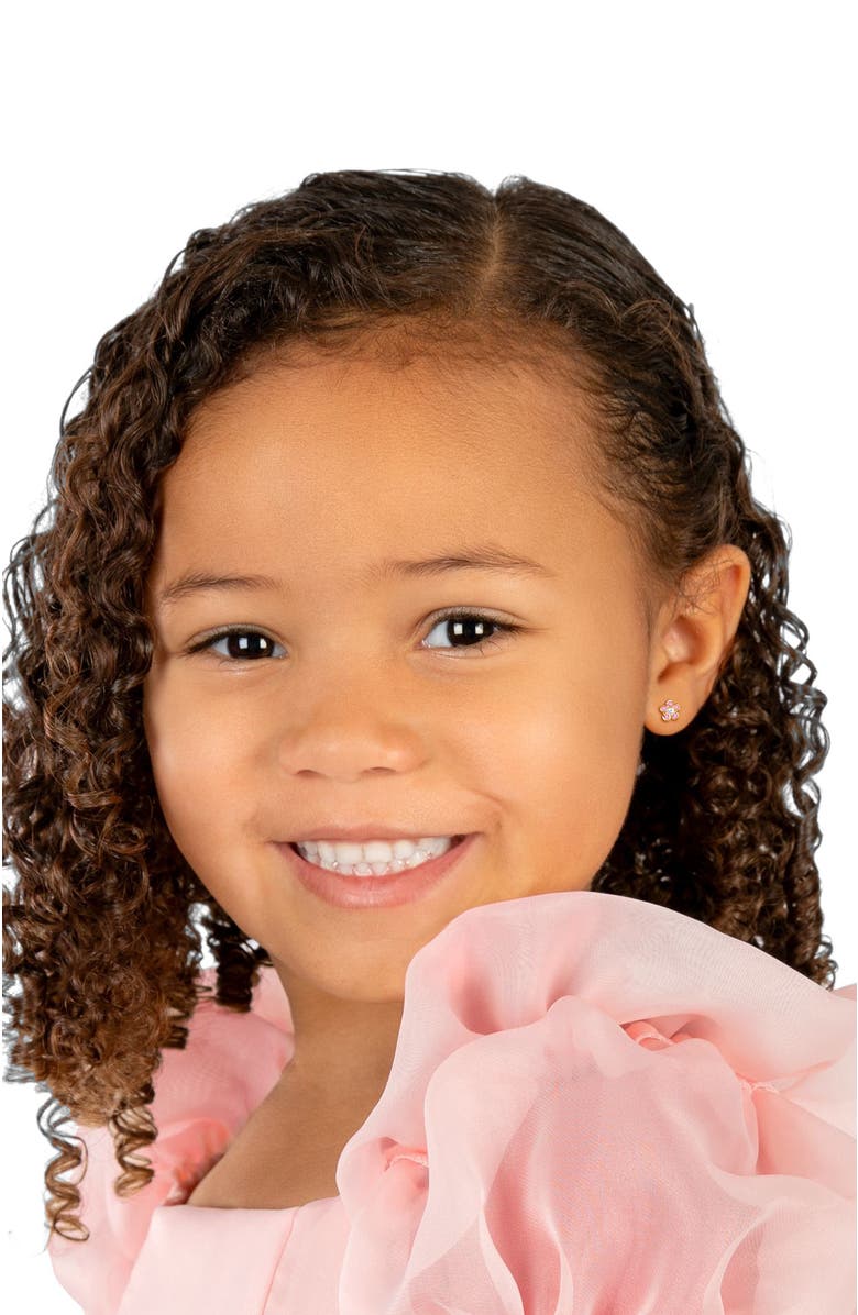 Tiny Blessings Children's 14K Gold Flower Girl Studs Screw Back Earrings, Alternate, color, 14K Yellow Gold