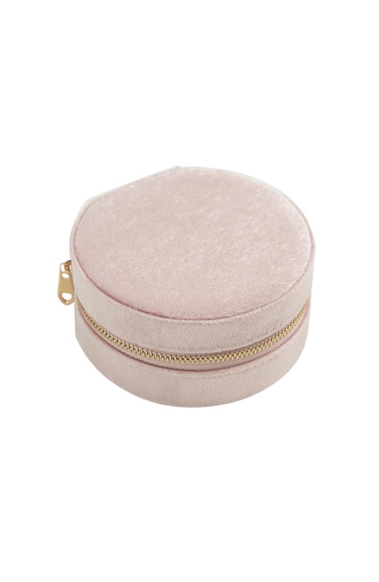 Emma Rae Velvet Circle Jewelry Case, Main, color, Pink