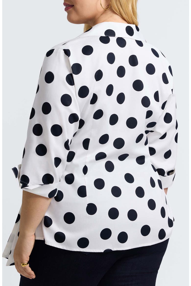 Salina Polka Dot Cotton Wrap Top, Alternate, color, WHITE/ BLACK