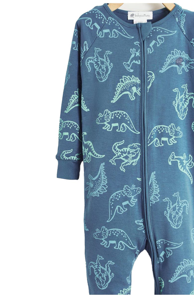 Babycottons Premium Peruvian Pima Cotton Rex Zip One-Piece Snug Pajamas For Infant, Main, color, Navy