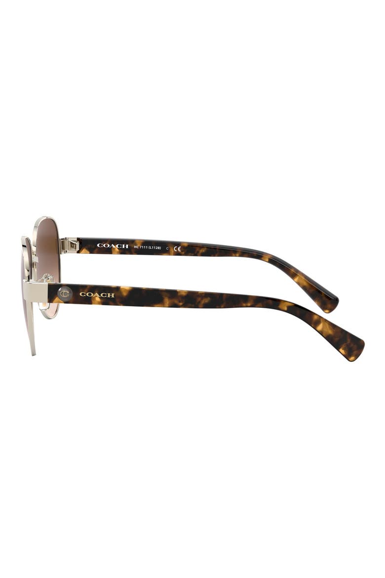 57mm Gradient Aviator Sunglasses, Alternate, color, BROWN GOLD