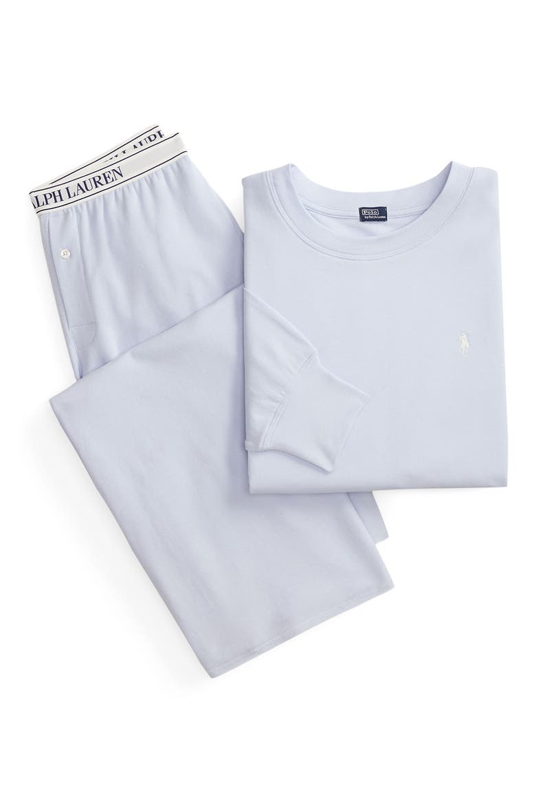 Sweatshirt & Wide Leg Pajamas, Alternate, color, XENON BLUE
